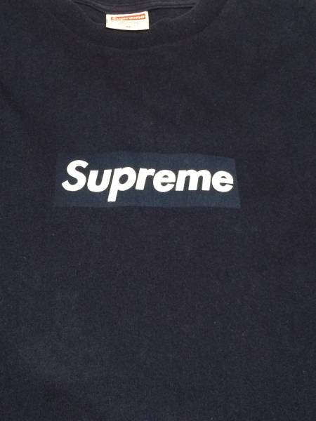 美中古★希少★2000年初期BOXシュプリーム 紺 XL 正規品