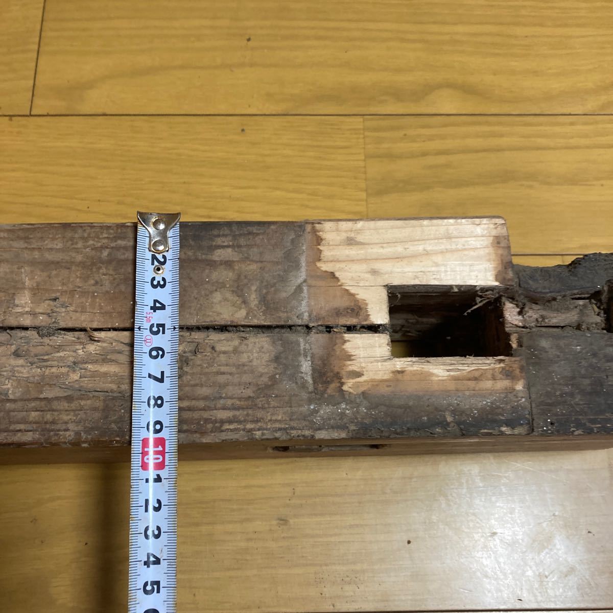 古材　蔵の柱　　厚さ10cm 木材　古民家　diy インテリア　木製　リノベーション　レトロ　アンティーク　明治時代物_10