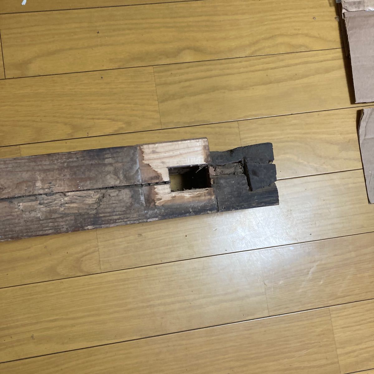 古材　蔵の柱　　厚さ10cm 木材　古民家　diy インテリア　木製　リノベーション　レトロ　アンティーク　明治時代物_6