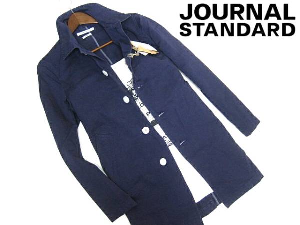 新品▼ジャーナルスタンダード　スプリングコート　L　紺　麻