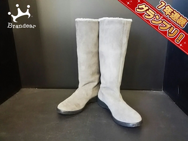 ギンザカネマツ ロングブーツ 23.0 EEE レディース 美品 グレー