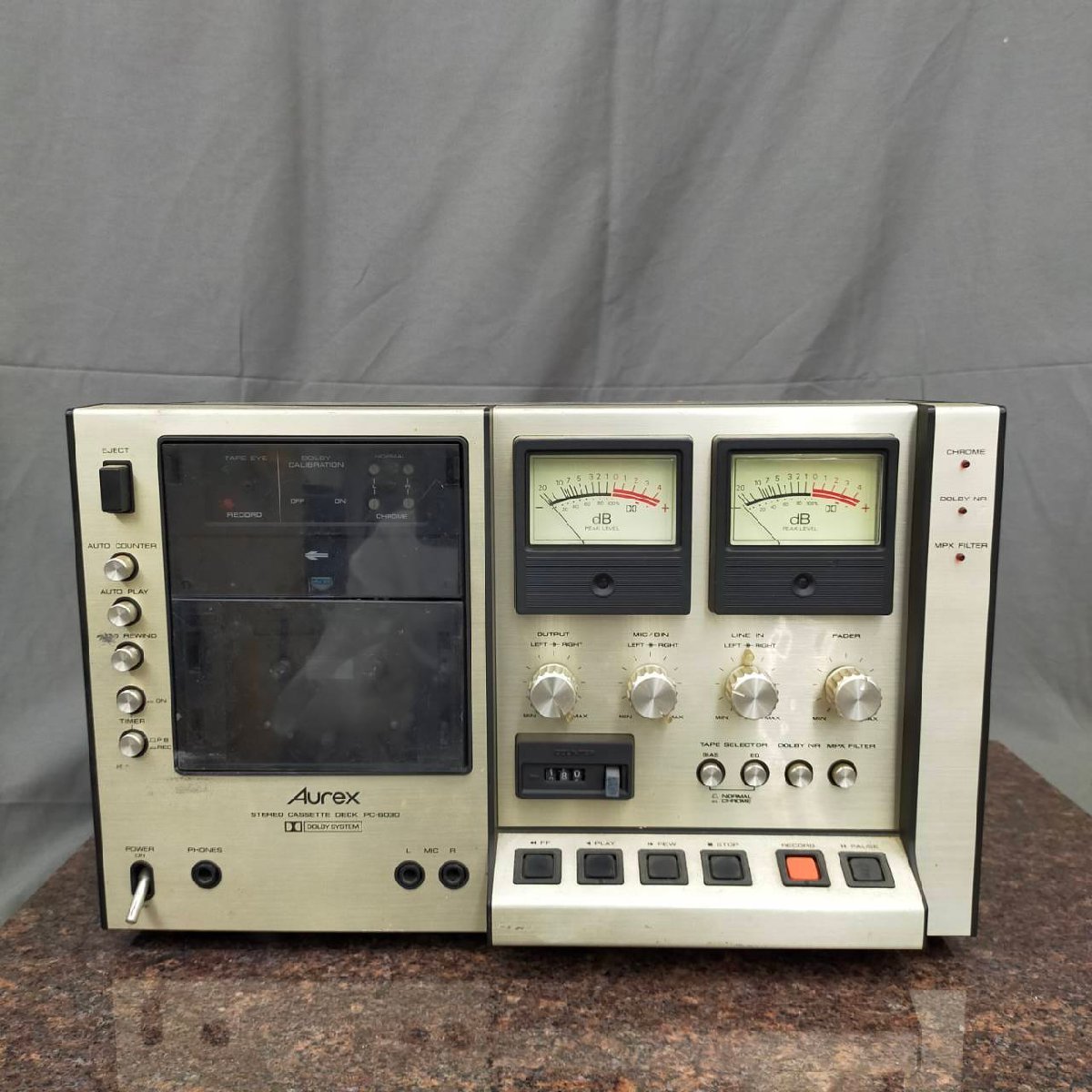 P532☆【ジャンク】Aurex オーレックス PC-6030 カセットデッキ(一般