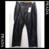 PRADA メンズ ボトムス 本革 牛 ボトムス 48 服 プラダ