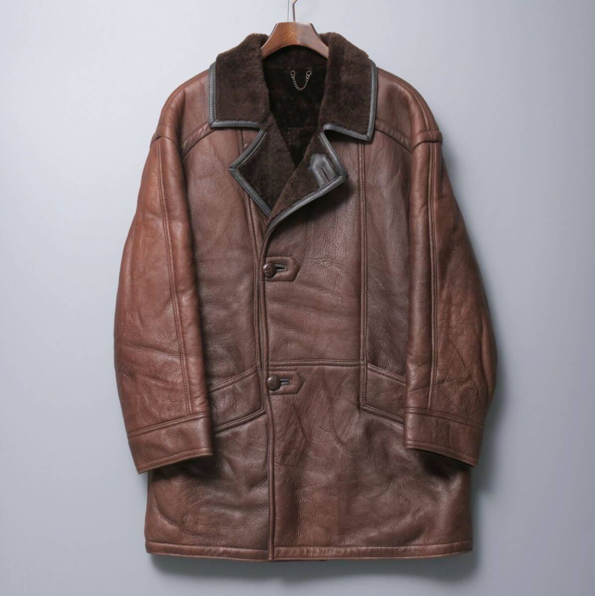 GN6673//イングランド製*woolea*メンズUK38/羊革/毛皮/ムートンコート