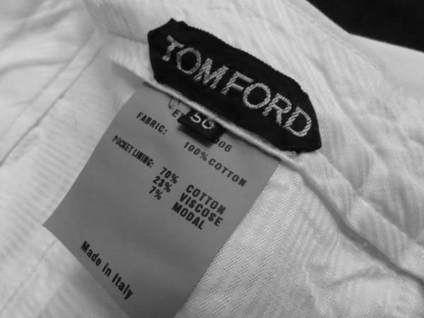 良品☆本物 TOM FORD トムフォード コットンパンツ ホワイト 50 TOM