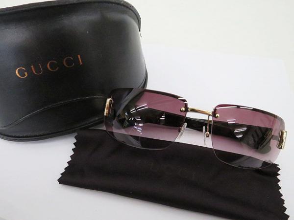 GUCCI グッチ サングラス 茶紫系 ケース付 al1604a