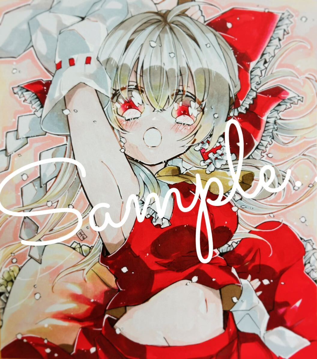 アナログ　手描きイラスト　東方project 同人まとめ売り 色紙 アナログ 東方Project 同人 イラスト 霊夢 東方 イラスト (手描き