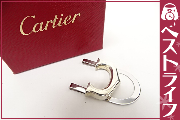 1円 本物 カルティエ マネークリップ SV925 箱入り シルバー色