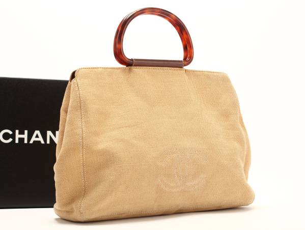 本物 シャネル レディース ストロー トート ハンド バッグ 　