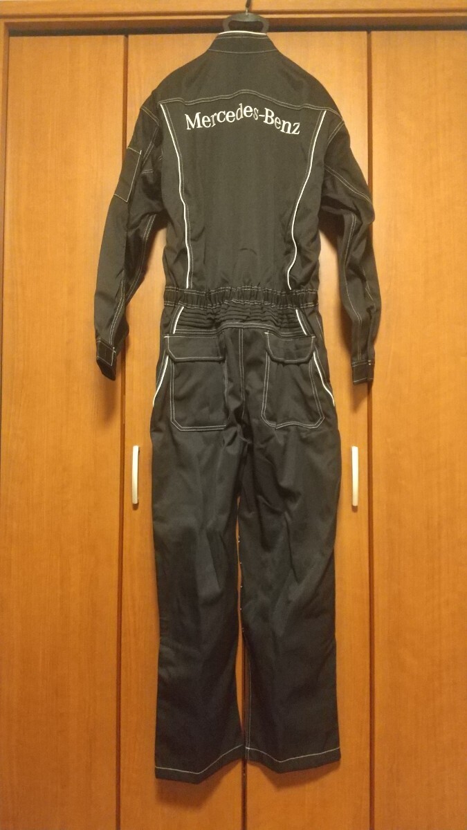 メルセデスベンツ　レーシングスーツ　つなぎ　作業着　刺繍ロゴ　ブラック　4XL メルセデスベンツ レーシングスーツ つなぎ 作業着 刺繍ロゴ ブラック