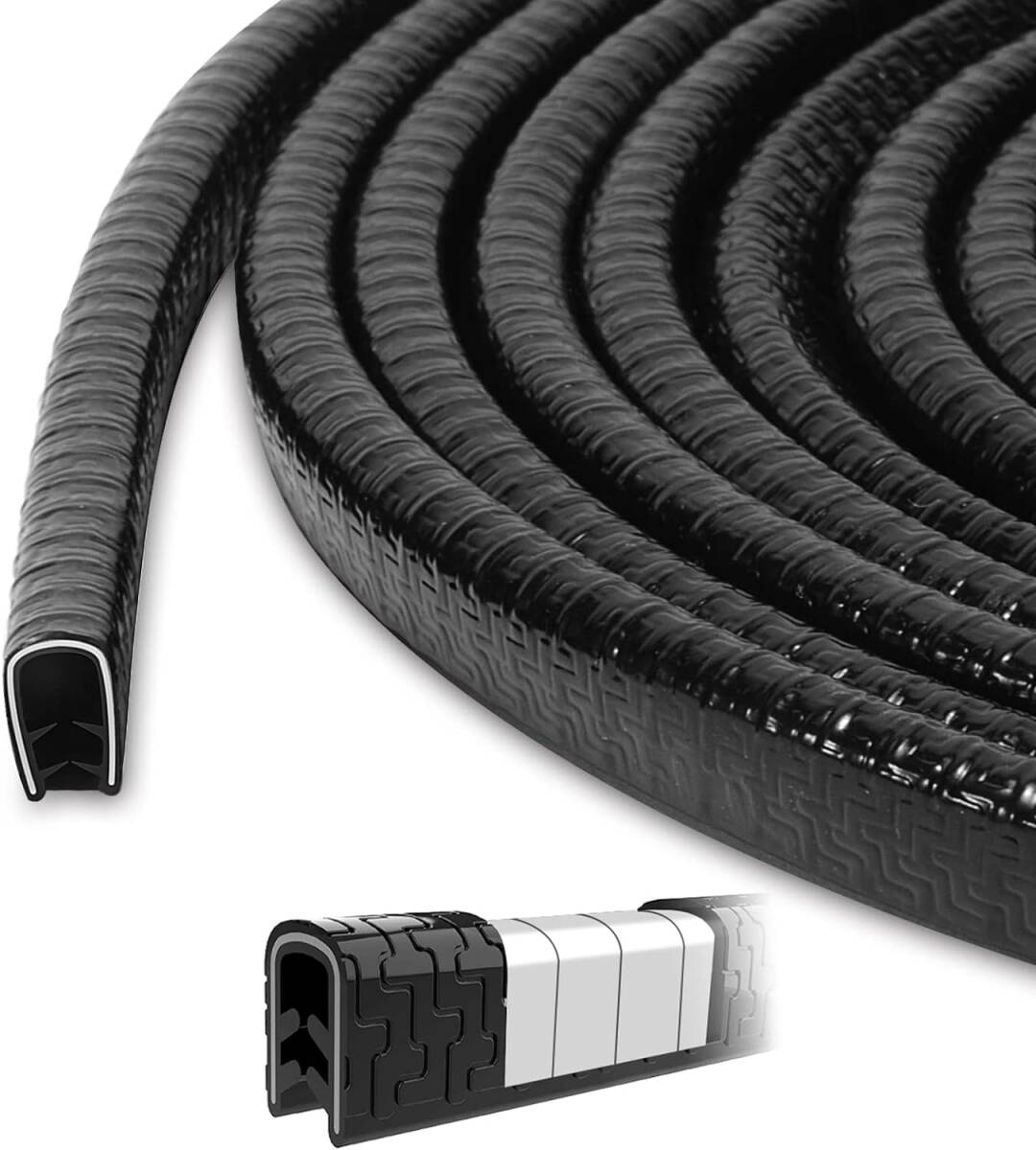 ドアモール 車用 モール 車用ドアモール 防? 風切り音 防止モール 両面テープ不要 5M_1