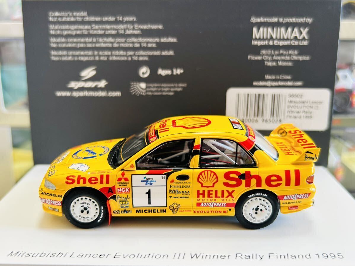 🏁 Miniature Spark 1/43 – Mitsubishi Lancer Evo III – Rallye Finlande N°1 – Neuve 🏁