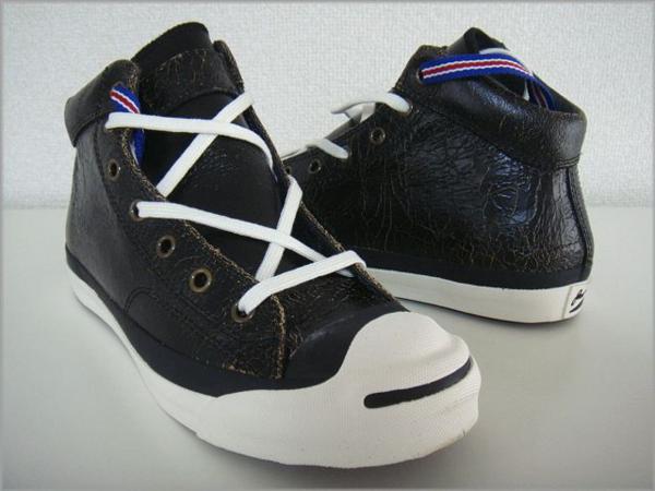 コンバース JAS M.B. ジャックパーセル ミッド レザー 黒 24.5