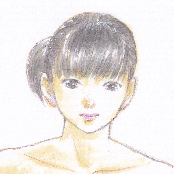 vivi 手描きイラスト「Venus314」女の子 美少女 平均台 体操 開脚