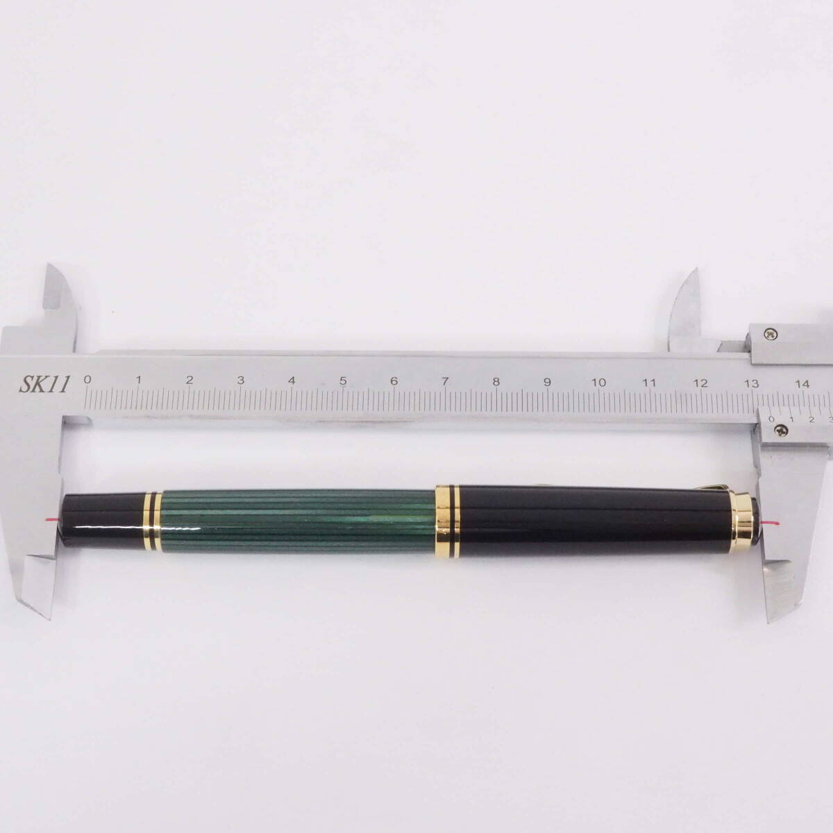 ペリカン M600 PELIKAN 14C 14金 M 中字 緑縞/グリーンストライプ×ブラック×ゴールド 万年筆+箱[Pa2064-GJ5_4