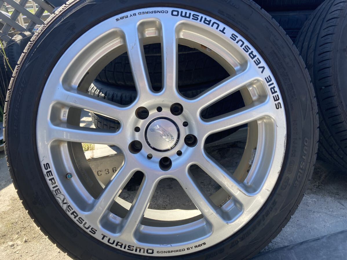 SERIE VERSUS TURISMO RAYS 215/45ZR17 215/45R17 7J +42 PCD114.3 アルミホイール4本セット VERSUS RAYS TURISMO RAYS(レイズ) 7.0JJ+4.8 アコードワゴン