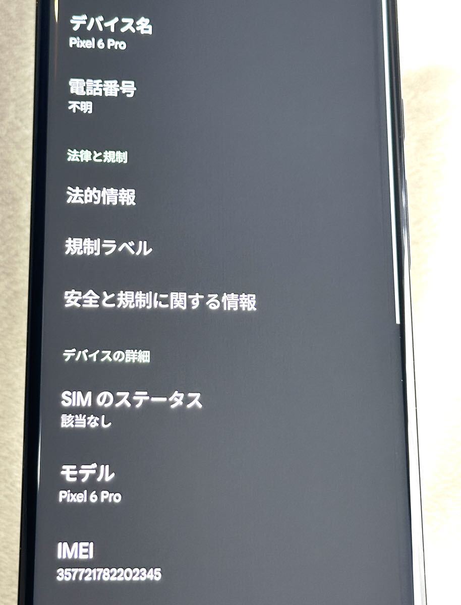Google Pixel 6 Pro ストーミーブラック 128GB スマホ ピクセル 動作確認済 海外版SIMフリー_10