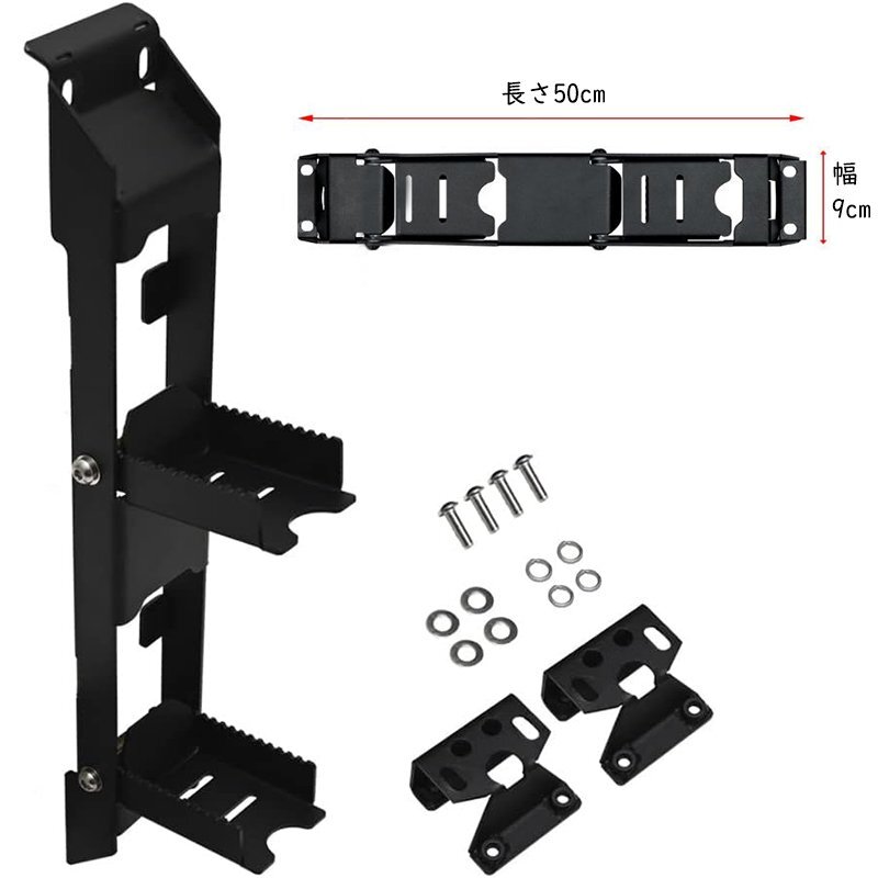 新型スズキジムニー リアラダー ジムニーJB64 JB74 折りたたみ テールラダー クロカン ハシゴ カスタム 外装パーツ アクセサリー ブラック_2