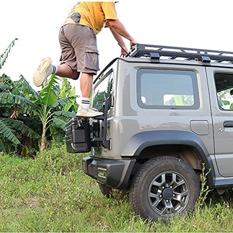 新型スズキジムニー リアラダー ジムニーJB64 JB74 折りたたみ テールラダー クロカン ハシゴ カスタム 外装パーツ アクセサリー ブラック_6