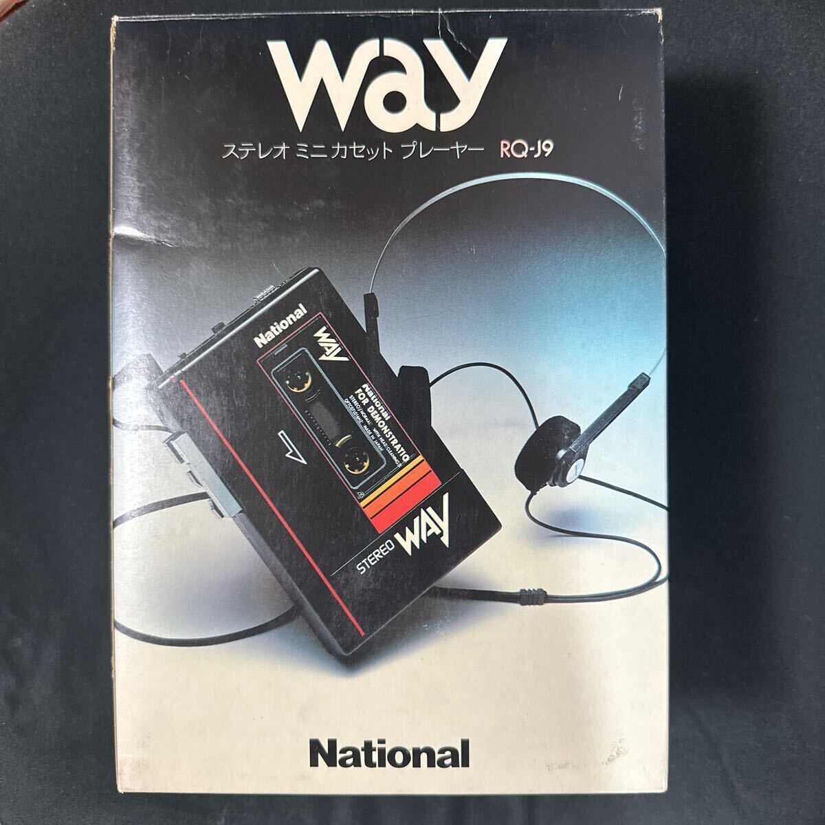 ナショナル ステレオway カセットプレーヤー RQ-J9 ケース付き 昭和 昭和レトロ National Way RQ-J9 STEREO MINI CASSETTE PLAYER レッド