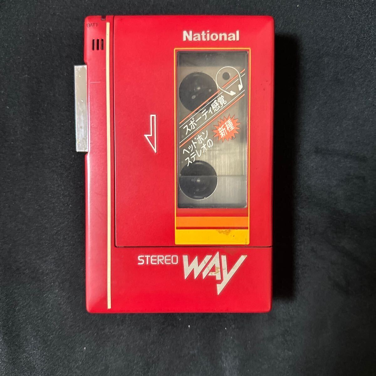 昭和レトロ National Way RQ-J9 STEREO MINI CASSETTE PLAYER レッド