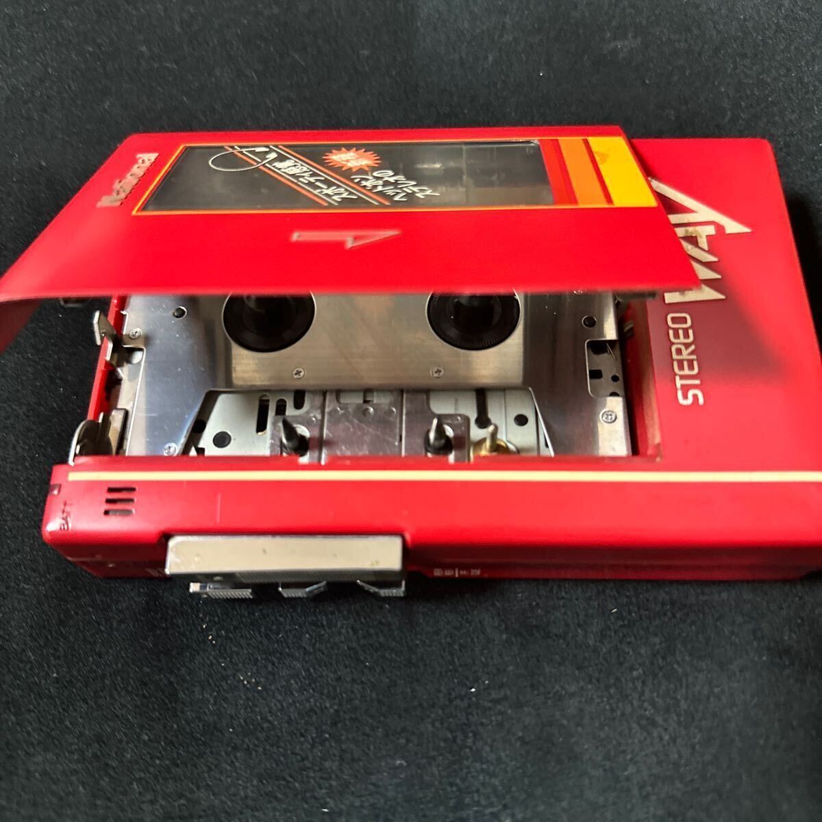 昭和レトロ National Way RQ-J9 STEREO MINI CASSETTE PLAYER レッド