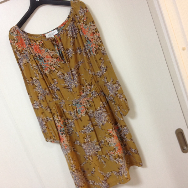 美品 PAUL&JOE 花柄ベージュ シルクワンピース 36