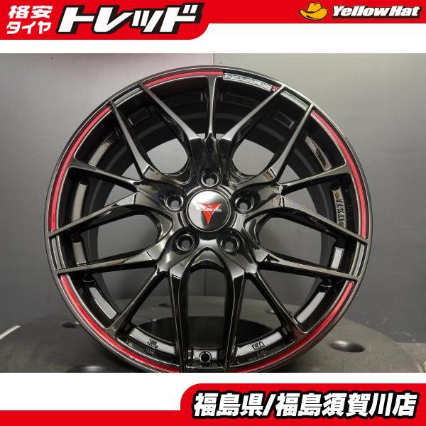 WEDS ウェッズ NOVARIS ROHGUE SH ノヴァリス ローグ エスエイチ 1770+53 5H 114.3 BK/RED アルミホイール 4枚セット 須賀川店 NOVARIS ROHGUE SH SH：ノヴァリス 0 245&frasl;45R18