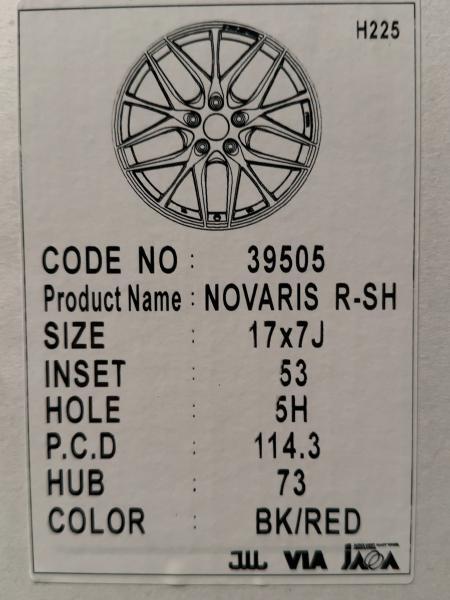 WEDS ウェッズ NOVARIS ROHGUE SH ノヴァリス ローグ エスエイチ 1770+53 5H 114.3 BK/RED アルミホイール 4枚セット 須賀川店 NOVARIS ROHGUE SH SH：ノヴァリス 0 245&frasl;45R18