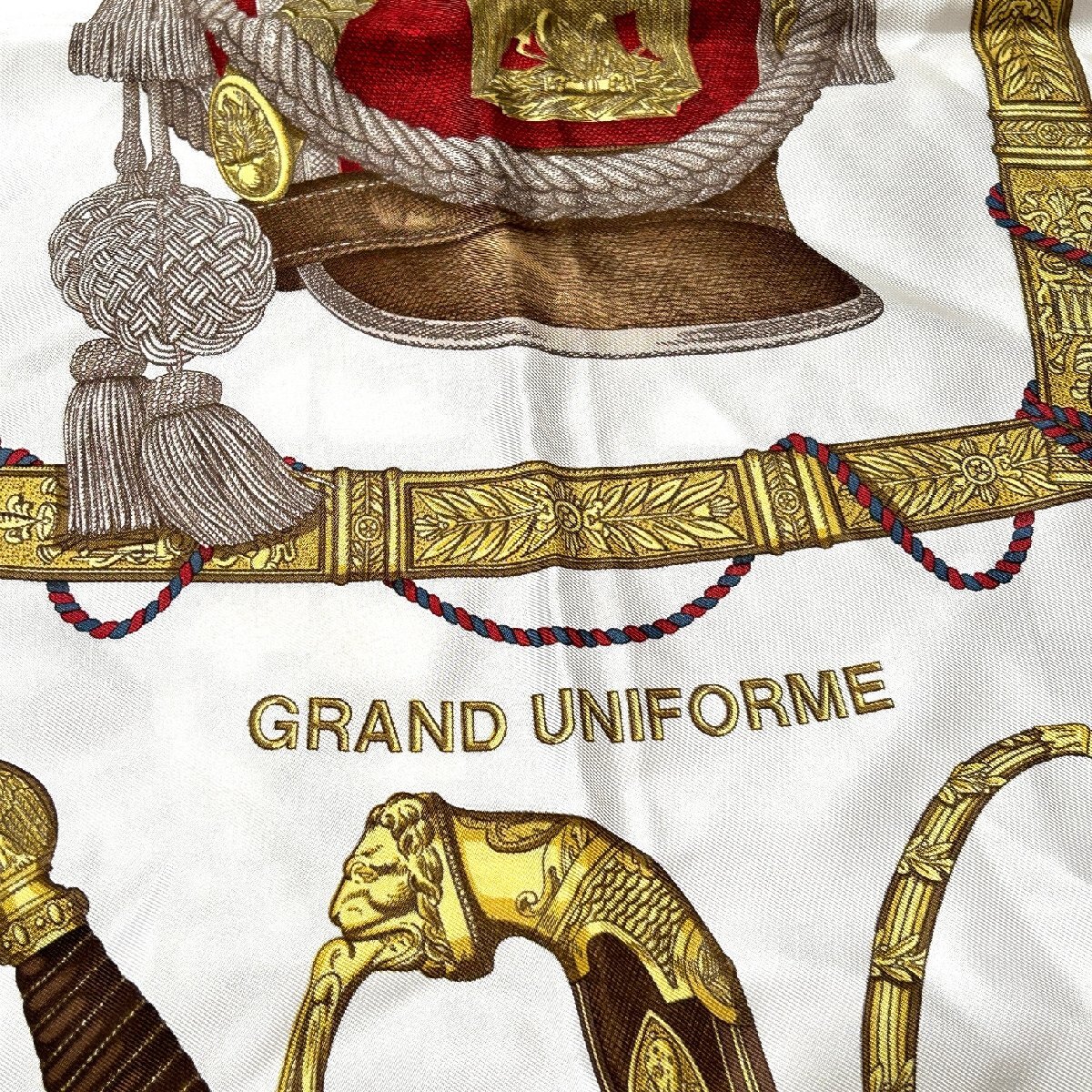 77】1円～HERMES エルメス カレ90 スカーフ GRAND UNIFORME グラン