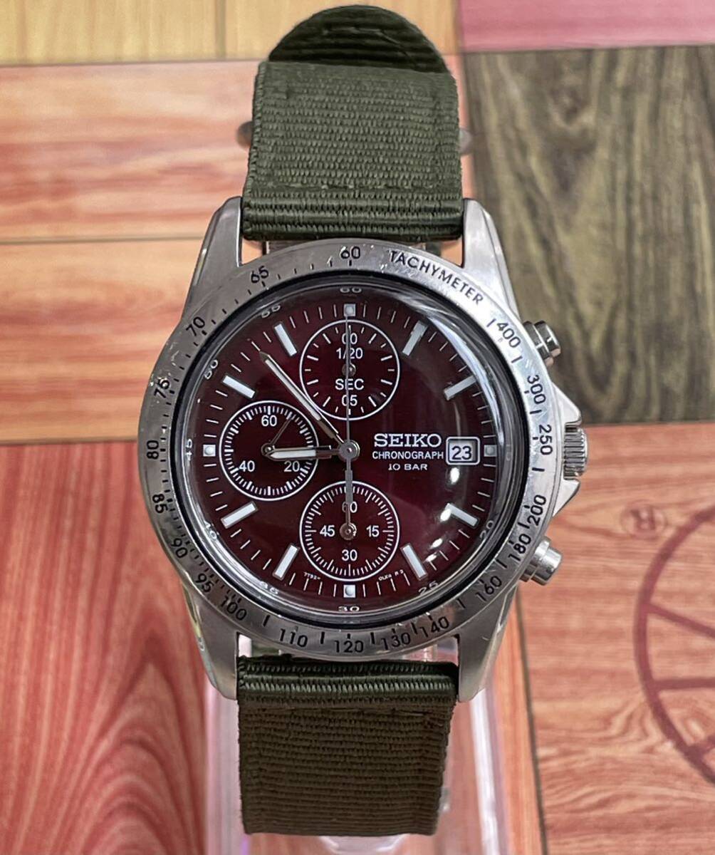ミリタリーウォッチ SEIKO セイコー クォーツ クロノグラフ 7T92-0DW0