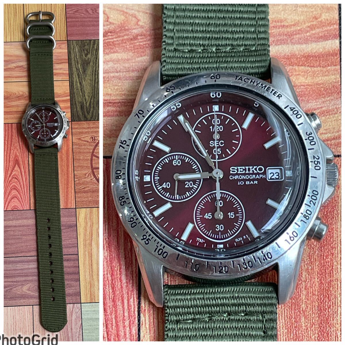 ミリタリーウォッチ SEIKO セイコー クォーツ クロノグラフ 7T92-0DW0