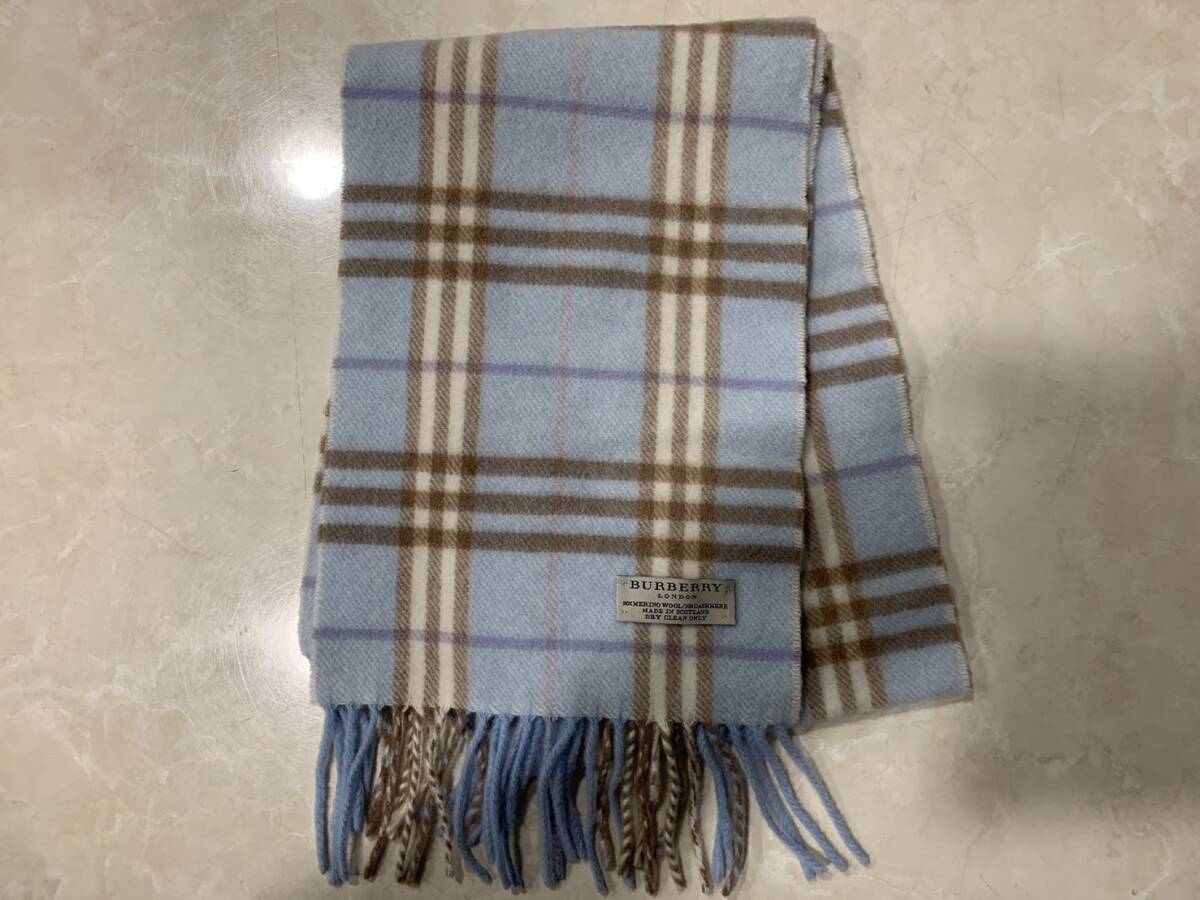 1円～ BURBERRY LONDON Check 90%Merino Wool/10%Cashmere/Made in