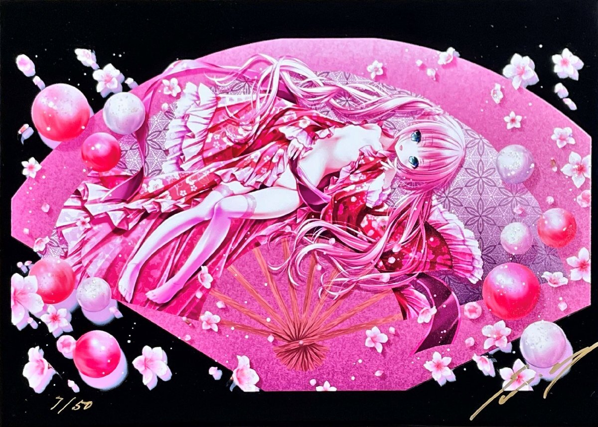激レア）☆てぃんくる☆漆版 愛鳥の五季折々☆ミクスドメディア☆版画
