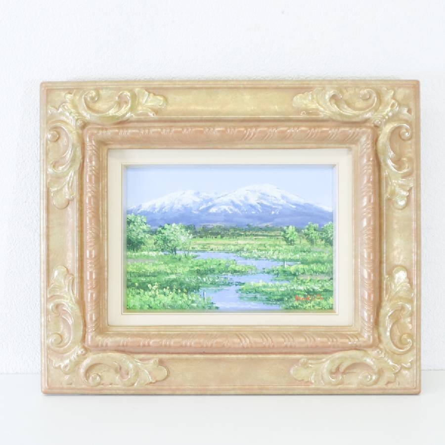仲田嵩 鳥海山 風景 油彩画 SMサイズ 額縁付き 象元会会員☆935h25