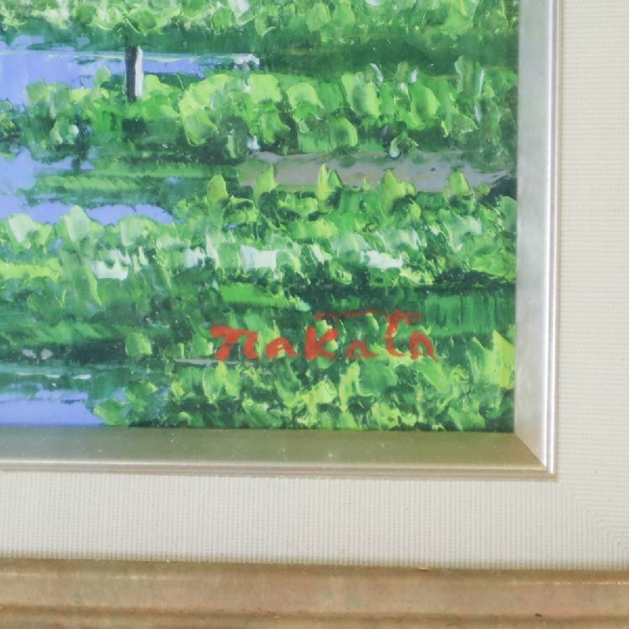 仲田嵩 鳥海山 風景 油彩画 SMサイズ 額縁付き 象元会会員☆935h25
