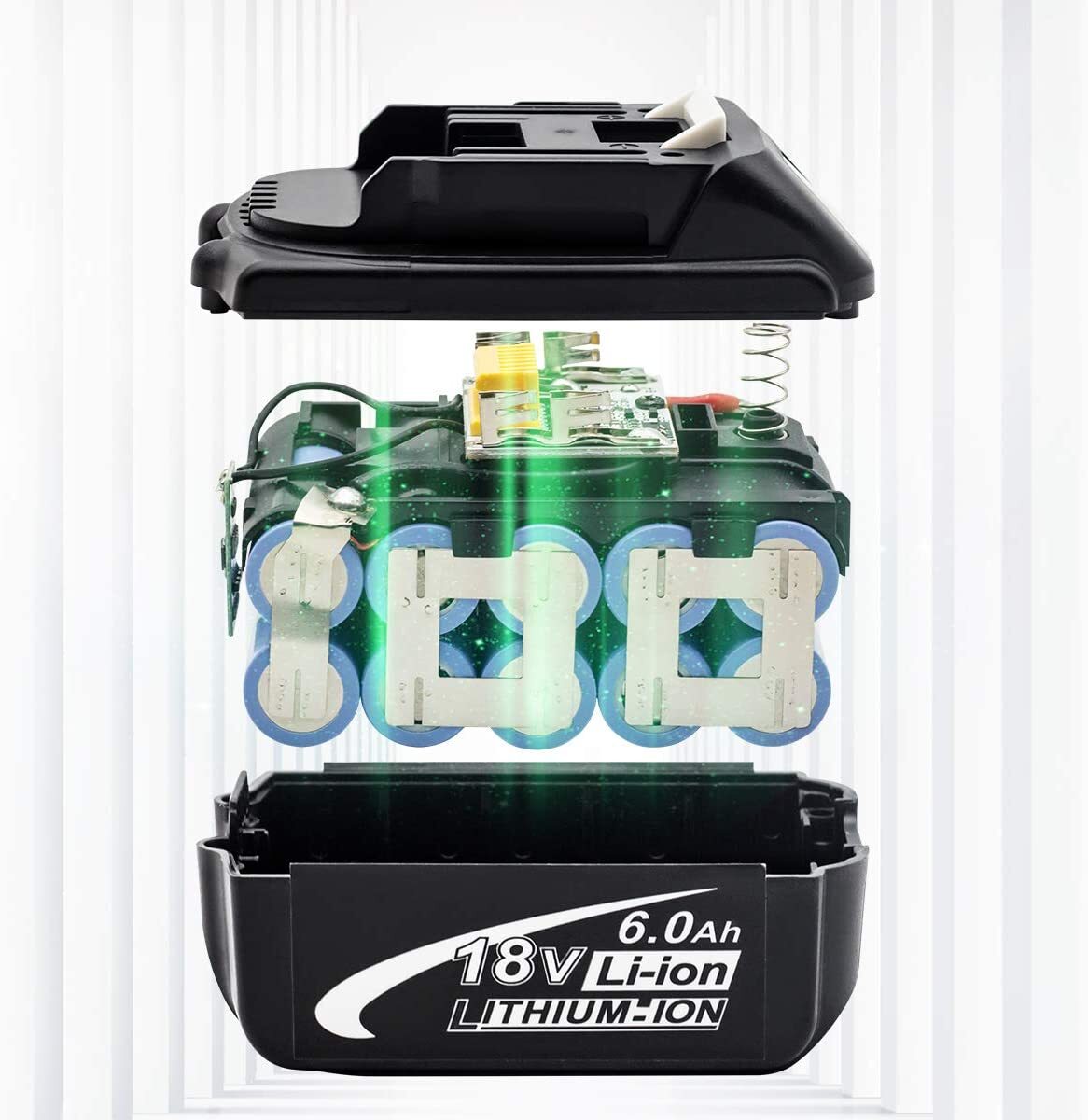 マキタ 互換バッテリー 6.0Ah 18V 一個のみ BL1830 BL1850 BL1860対応　対応 残量表示付き PSE取得済み_4