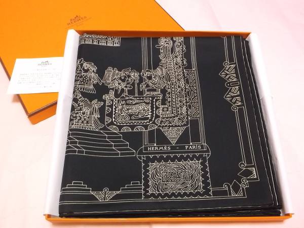 本物 新品 HERMES／エルメス 大判スカーフ 天体と太陽 本物 新 HERMES