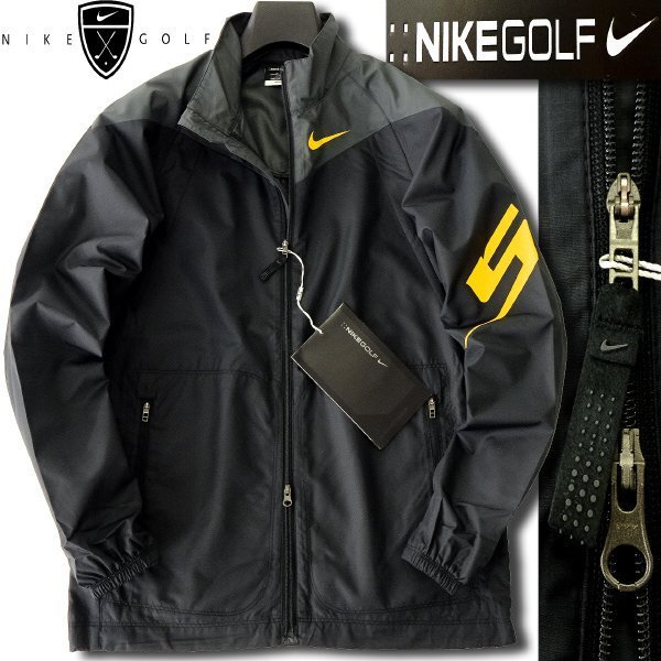 NIKE GOLF　ナイキ ナイロンジャケット 防水　黒　メンズXL　テック系 新品 ナイキ ゴルフ 撥水 防水 防風 FIT-Storm アクティブ ブルゾン M