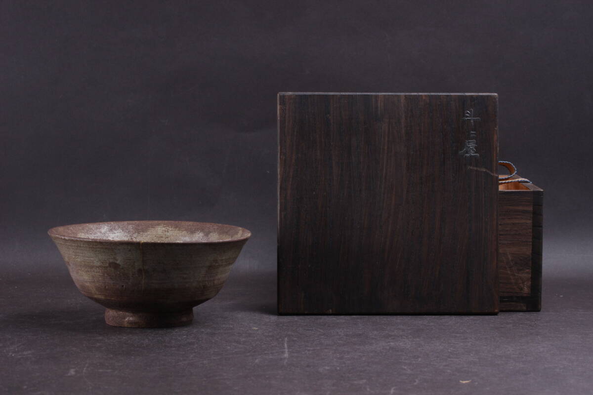 隆庵】時代 高麗茶碗 御本手 斗々屋 茶碗 魚屋 時代箱・銀粉蒔絵文字