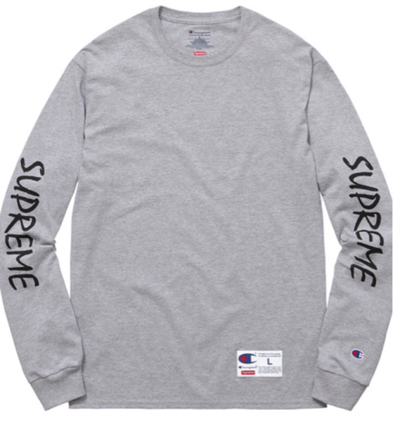 国内正規品 16SS Supreme Champion L/S TEE 灰色 L オマケ付