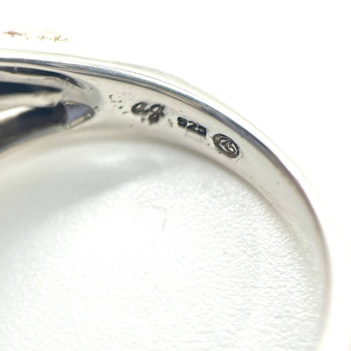 碌山 ロクザン 約5.7g SILVER 925 オパール アゲート ブルー マーカ