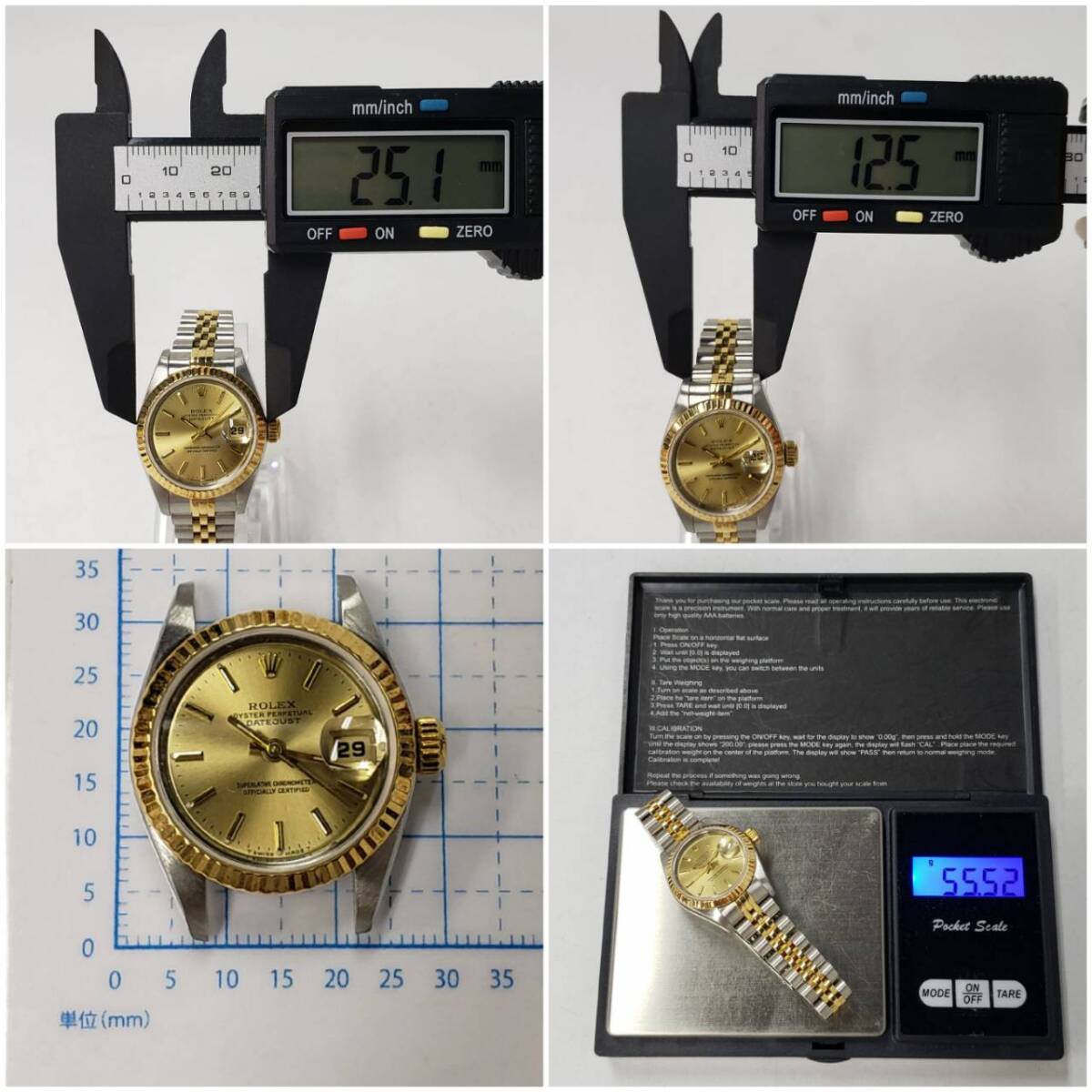 24横/18354/M114-663/OR200000 ROLEX 腕時計 ロレックス DATEJUST デイトジャスト Ref.69173 レディース 自動巻き_10