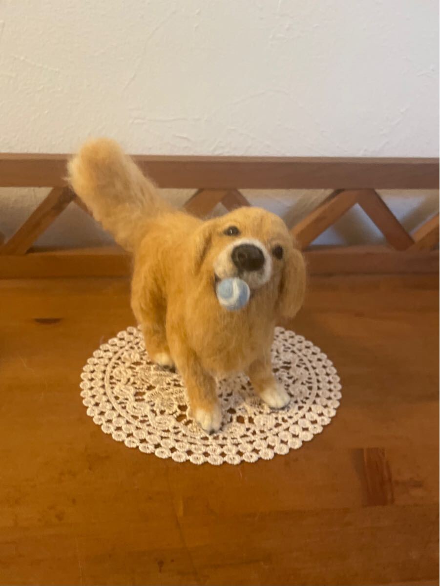 【羊毛フェルト ゴールデンレトリバー 犬 】 ドールハウス ミニチュア 1/6 haru_ゴールデンレトリバー ハンドメイド 犬 ミニチュア(羊毛フェルト