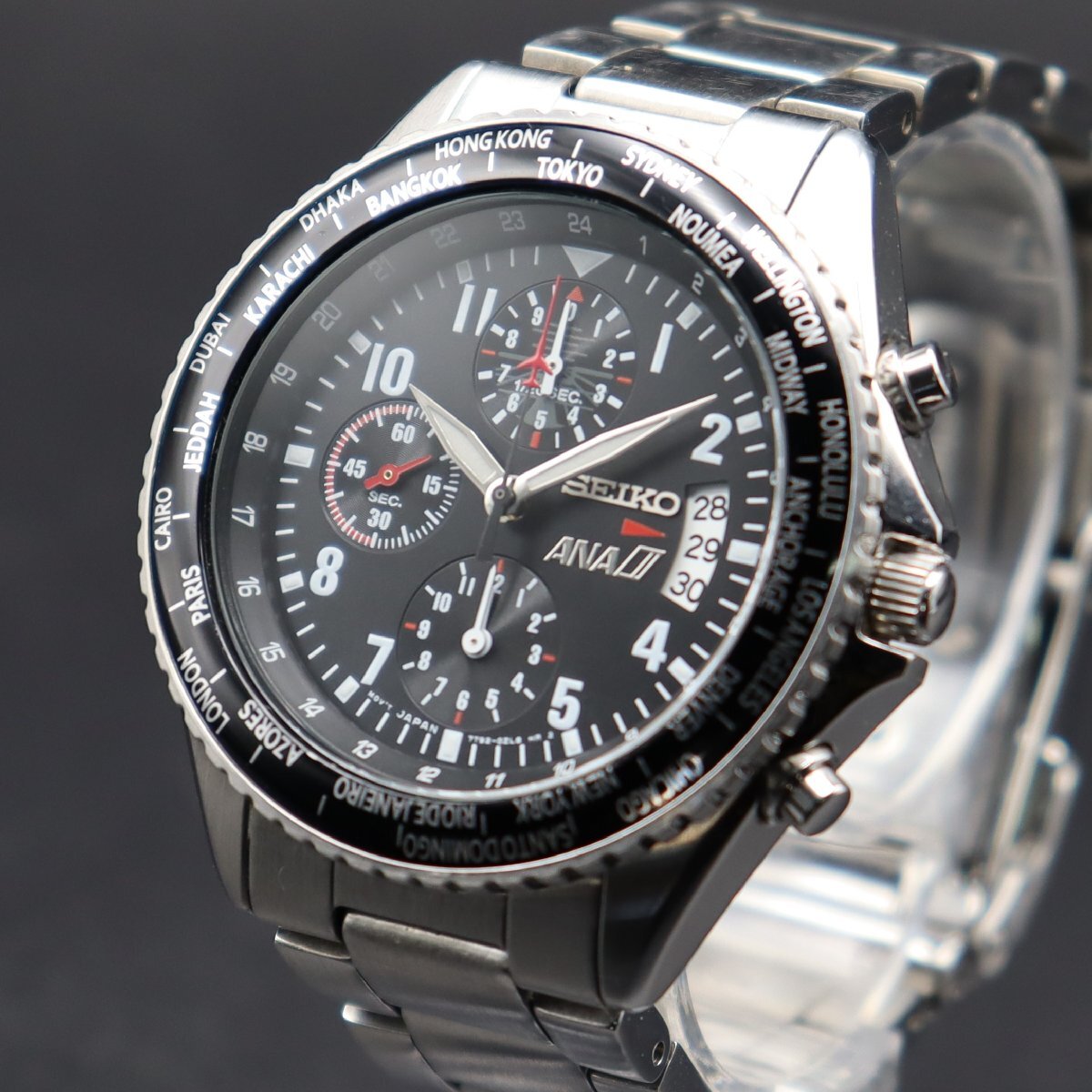 SEIKO フライトマスター for クロノグラフ ANA ブルー文字 ANAハッピー 
