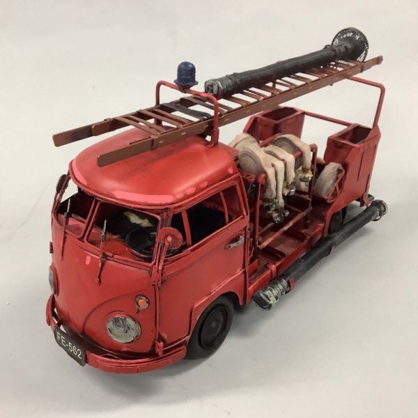 S2627] ブリキ レトロ 消防車 ワーゲン インテリア アンティーク