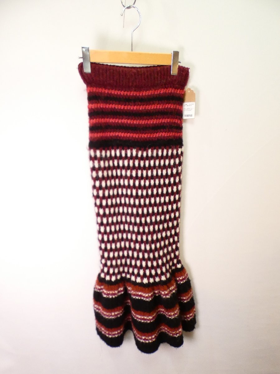 マルニ MARNI ローゲージ ニットスカート【L's(38)/10万円/レッド/S