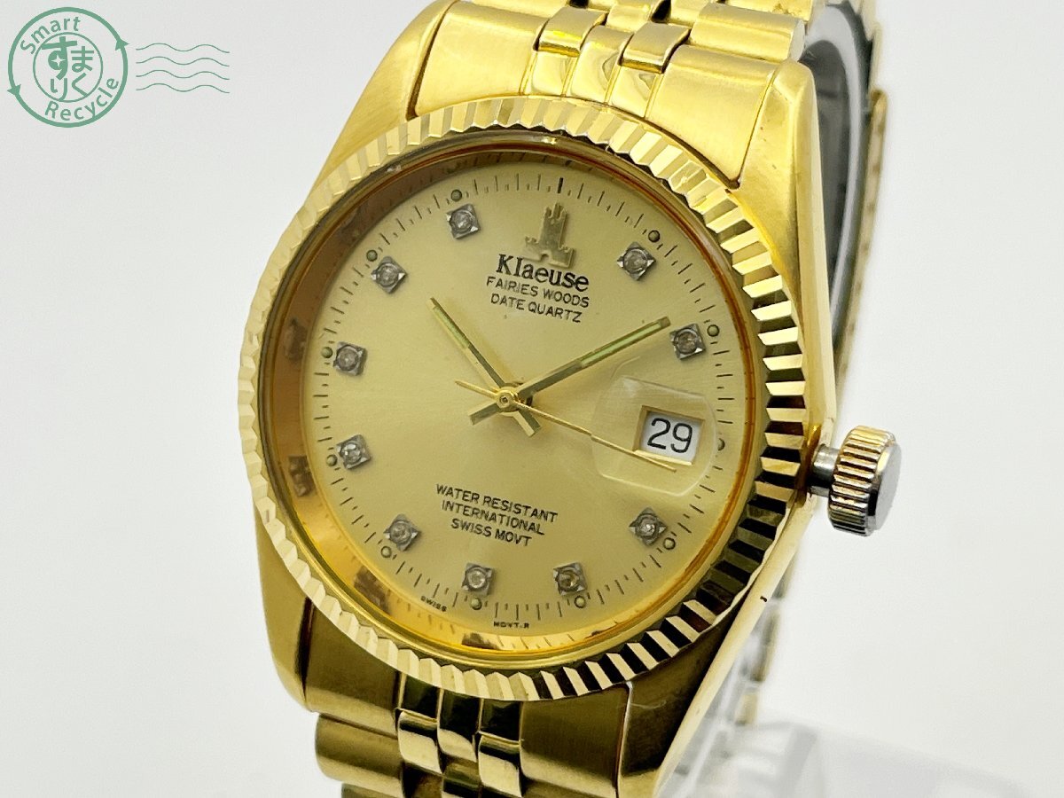 AK0605289 ▽ klaeuse クロイゼ HF-001G-R クォーツ QZ QUARTZ デイト