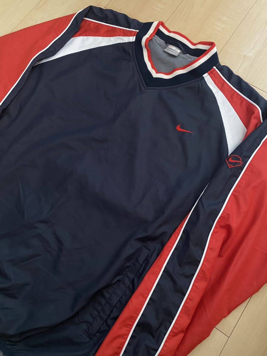 NIKE ナイキ　プルオーバーナイロンジャケット　ベースボール　XL ピステ 00s ナイキ NIKE プルオーバー ジャケット ベースボール ピステ XL V