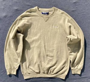 90s USA製 L.L.bean RUSSELL ATHLETIC 前V 胸刺繍 スウェット M カーキ LLビーン ラッセ